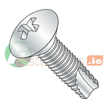 Newport Fasteners Thread Cutting Screw, #10-24 x 1-1/4 in, Zinc Plated Steel Oval Head Phillips Drive, 4000 PK 337187